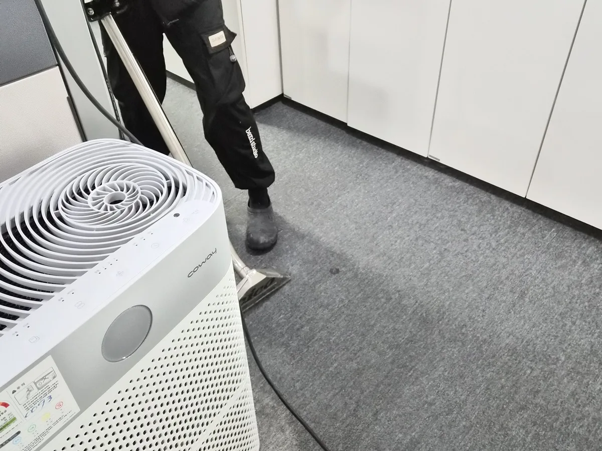 울진군 온정면 사업장 로비·복도 카페트 바닥 위생청소 사례 - 행진크린